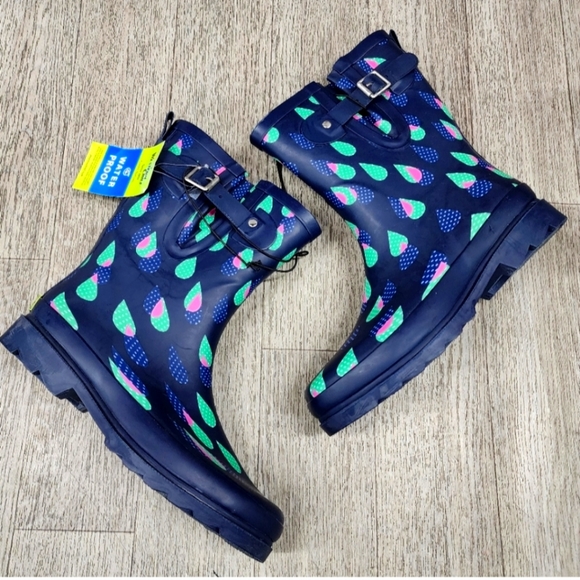 Name Your PRICE🔥Western Chief Indigo Dotty Downpour Rubber Rainboots size 6 - Picture 1 of 9